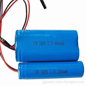 3.7V Cylindrical Li-ion Battery, 18650-2P1S with 4,400mAh, 18 x 36 x 65mm Size and 91g Weight